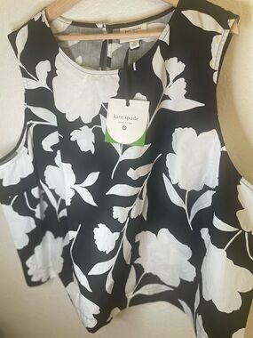 KATE SPADE ♠️ Black and White Floral Sleeveless Dress